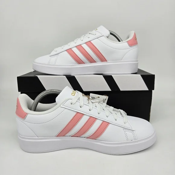 New adidas Grand Court Cloudfoam 'White Semi Pink Spark' Women's Shoes Size 6.5 - Picture 6 of 8